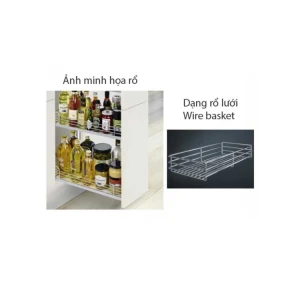 Rổ kéo 3 tầng dạng lưới 250mm Hafele 545.53.003 mở trái