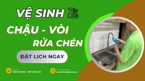 Vệ sinh chậu, vòi rửa chén