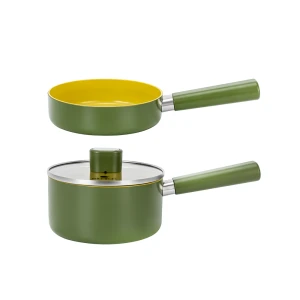 Bộ nồi chảo chống dính Ceramic Elmich Olive Baby full induction EL5234OV size 16cm - Elmich