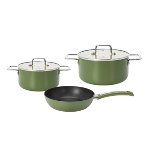 Bộ nồi chảo chống dính Ceramic Elmich Olive Classic EL5232OV02 size nồi 18,20, chảo 24cm - Elmich