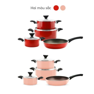 Bộ nồi chống dính ceramic đáy từ Elmich EL1162E size 16,20,24 chảo 26cm