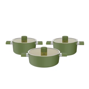 Bộ nồi chống dính Ceramic Elmich Olive EL5233OV03 size 18,20,24cm - Elmich