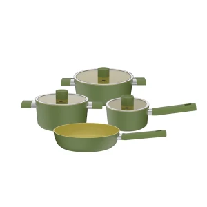 Bộ nồi chống dính Ceramic Elmich Olive EL5233OV04 quánh 16,nồi 20,24,chảo 26cm - Elmich