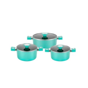 Bộ nồi chống dính vân đá ánh kim siêu bền Elmich EL 5112 BL size 18,20,24cm