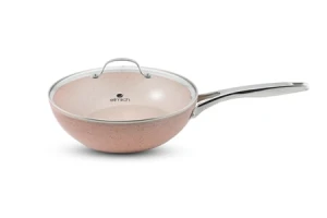 CHẢO VÂN ĐÁ CHỐNG DÍNH CAO CẤP CÓ ĐÁY TỪ VUNG KÍNH SIZE 28CM