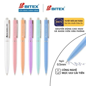 Bút bi Bitex mực ULV màu xanh B04 tip ngòi 0.5mm