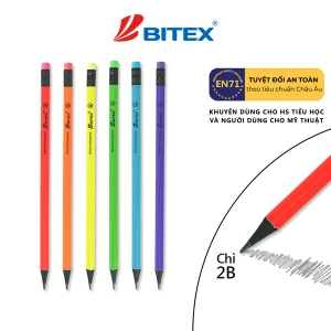 Bút chì đen 2B Neon (hộp giấy) PC07 (12 cây/hộp)