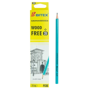 Bút chì đen 2B Wood Free PC06 (12 cây/hộp)