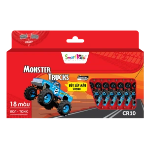 Sáp màu Monstertruck 18 màu - CR10 (18 màu/ hộp)