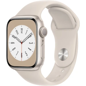 Apple Watch S8 GPS 41mm viền nhôm dây silicone Trắng Starlight MNP63VN/A