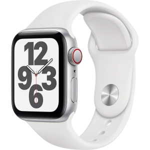 Apple Watch SE LTE 40mm Vỏ nhôm Dây cao su Trắng