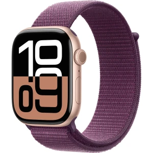 Apple Watch Series 10 GPS Cellular 46mm Rose Gold Aluminium Case Plum Sport Loop