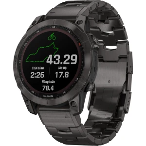 Đồng Hồ Garmin Fenix 7 Sapphire Solar 47mm Xám Carbon Dây Titanium