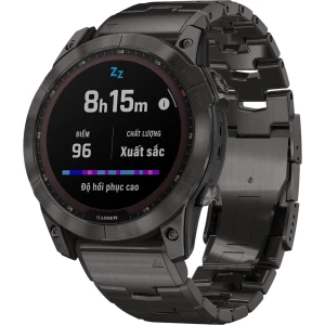Đồng Hồ Garmin Fenix 7X Sapphire Solar 51mm Xám Carbon Dây Sắt
