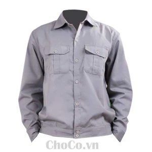 Áo Bảo Hộ Lao Động KaKi Cotton Mỏng Hòa Bình Chất Lượng
