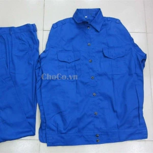 Áo Bảo Hộ Lao Động Vải Chéo Màu Xanh Chất Lượng Cao