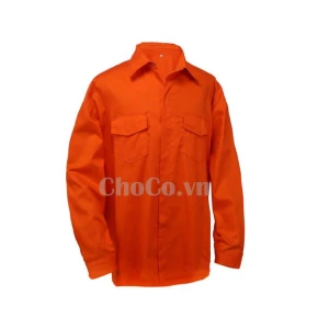 Áo Bảo Hộ Lao Động Vải Kaki Liên Doanh Hàn Quốc Màu Cam