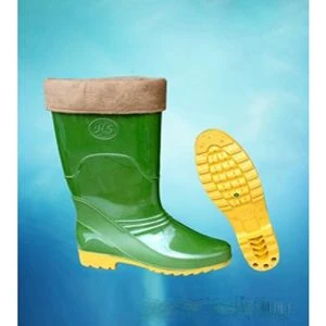 Ủng Cao Su Có Lót Lông Hoa San Cho Nữ Xanh Lá UCS0041
