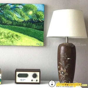 Đèn Gốm Giả Gỗ Cao - DGAK012 - Đèn Trang Trí