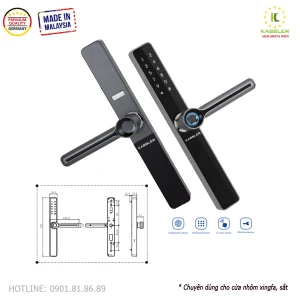 Khóa cửa nhôm xingfa, cửa sắt vân tay Kassler KL-599 Black