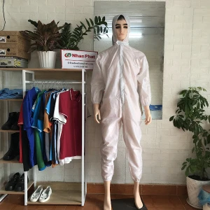 Quần áo phòng sạch chống tĩnh điện liền thân có nón PS622-25