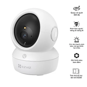Camera WIFI quay/quét trong nhà EZVIZ CS-H6c Pro 2K (AI, 4MP, Color, LAN, nút gọi khẩn cấp)