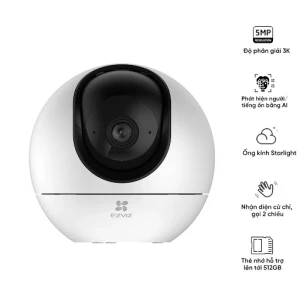 Thiết bị quan sát/Camera WIFI quay/quét nhà thông minh EZVIZ H6 3K (AI, 5MP, Starlight, LAN)