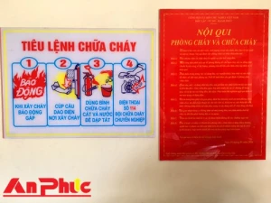 Bộ nội quy và tiêu lệnh bằng mica