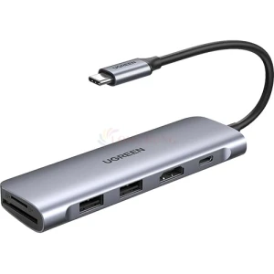 Cổng chuyển đổi Ugreen 6-in-1 USB-C Multifunction Adapter CM195 70411