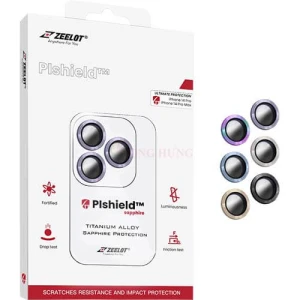 Dán Camera cường lực viền màu chống va đập Zeelot PIshield Sapphire iPhone 14 Pro/14 Pro Max