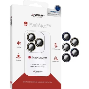 Dán Camera cường lực viền màu chống va đập Zeelot PIshield Sapphire iPhone 15 Pro/15 Pro Max