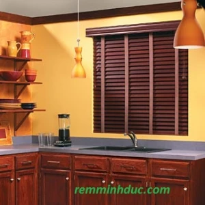 Rèm Gỗ Màu Nâu Đậm, Rèm Sáo Gỗ SKK18