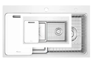 Chậu rửa bát Konox KN8048TS Dekor 1 hố chống xước Workstation Sink