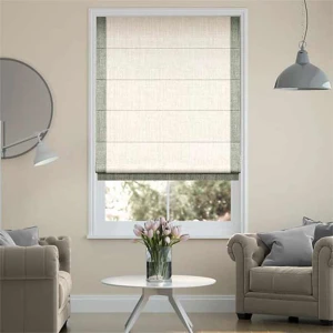 Màn roman phòng khách màu kem sang trọng hiện đại