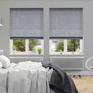 Rèm roman phòng ngủ màu xám chống nắng