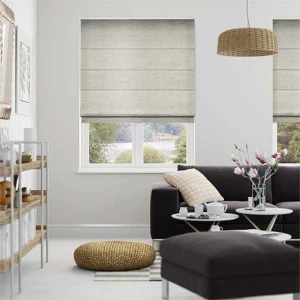 Rèm roman xếp lớp phòng khách chống nắng hiện đại