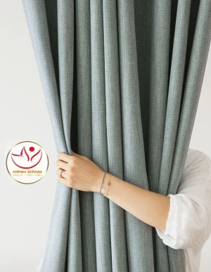 Rèm cửa bằng vải màu ghi TP321-10