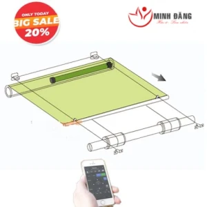 Rèm trần tự động hệ cuốn tấm phẳng