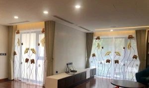 Rèm Vải Thêu Hoa Sen HS-47