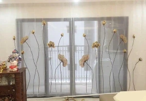 Rèm Vải Thêu Hoa Sen HS-48