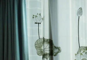 Rèm Vải Thêu Hoa Sen HS-52