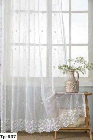 Rèm vải voan thêu hoa nhí đẹp mã TP – R37 – TP – R38 – TP – R39