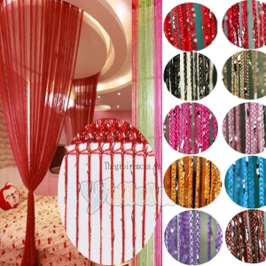 Màn cửa sợi dây dù đan kim tuyến đẹp chính hãng