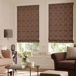 Mành roman họa tiết cao cấp sang trọng màu nâu