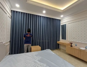 Rèm chống nắng nóng, cản sáng 2 lớp chất liệu gấm dầy