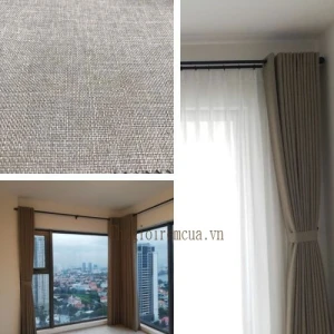 Rèm cửa bằng vải bố chống nắng cản sáng phòng ngủ