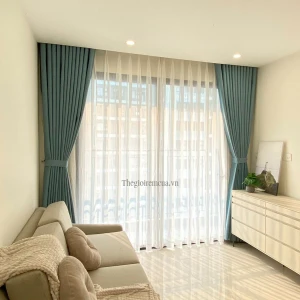 Rèm cửa phòng khách chung cư 2 lớp chống nắng tphcm