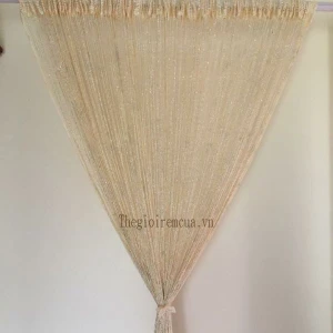 Rèm cửa sợi kim tuyến màu vàng kem