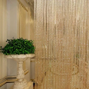 Rèm cửa sợi kim tuyến trang trí phòng khách