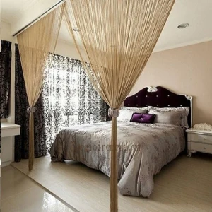 Rèm dây ngăn vách phòng ngủ ấm cúng sang trọng